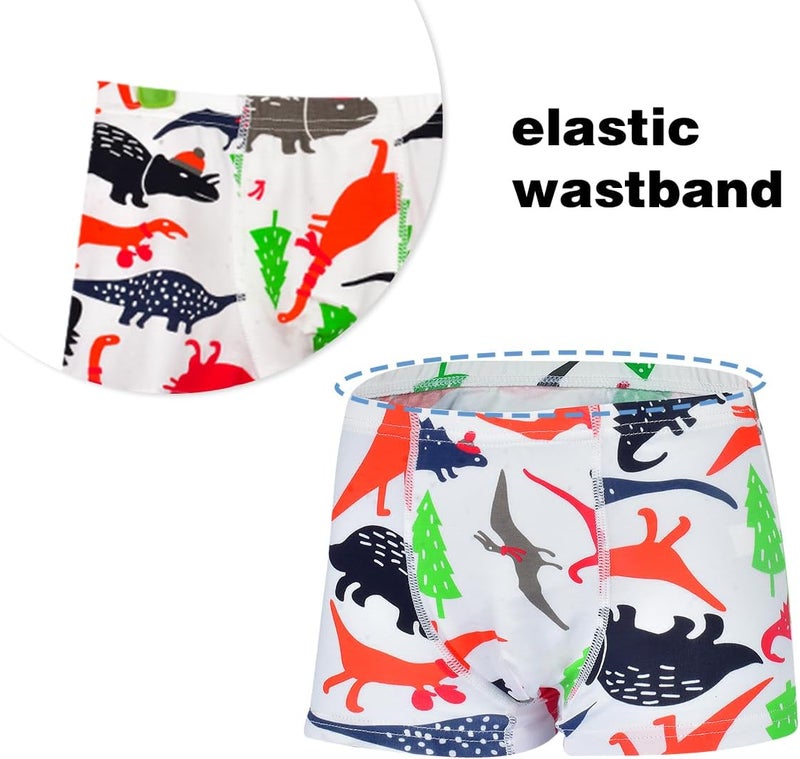 Tphon Boys Boxer Briefs, Toddler Kids Soft Cotton Underwear 4/5 Pairs Little Big Boy Dinosaur Shark Shorts Set - Image 5